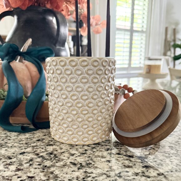 Textured Stoneware Canister - Picture 4 of 5